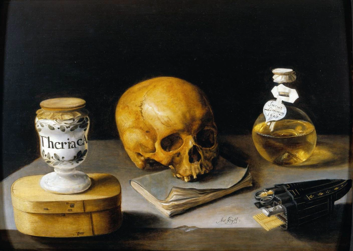 Vanitas con vaso di teriaca